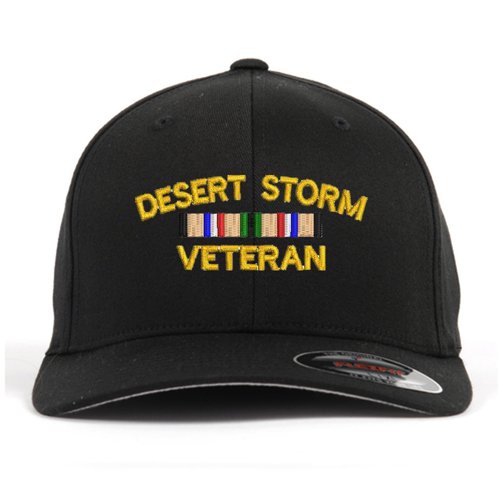 Desert storm veteran embroidered flex fit baseball cap (size S/M, L/XL, XXL)