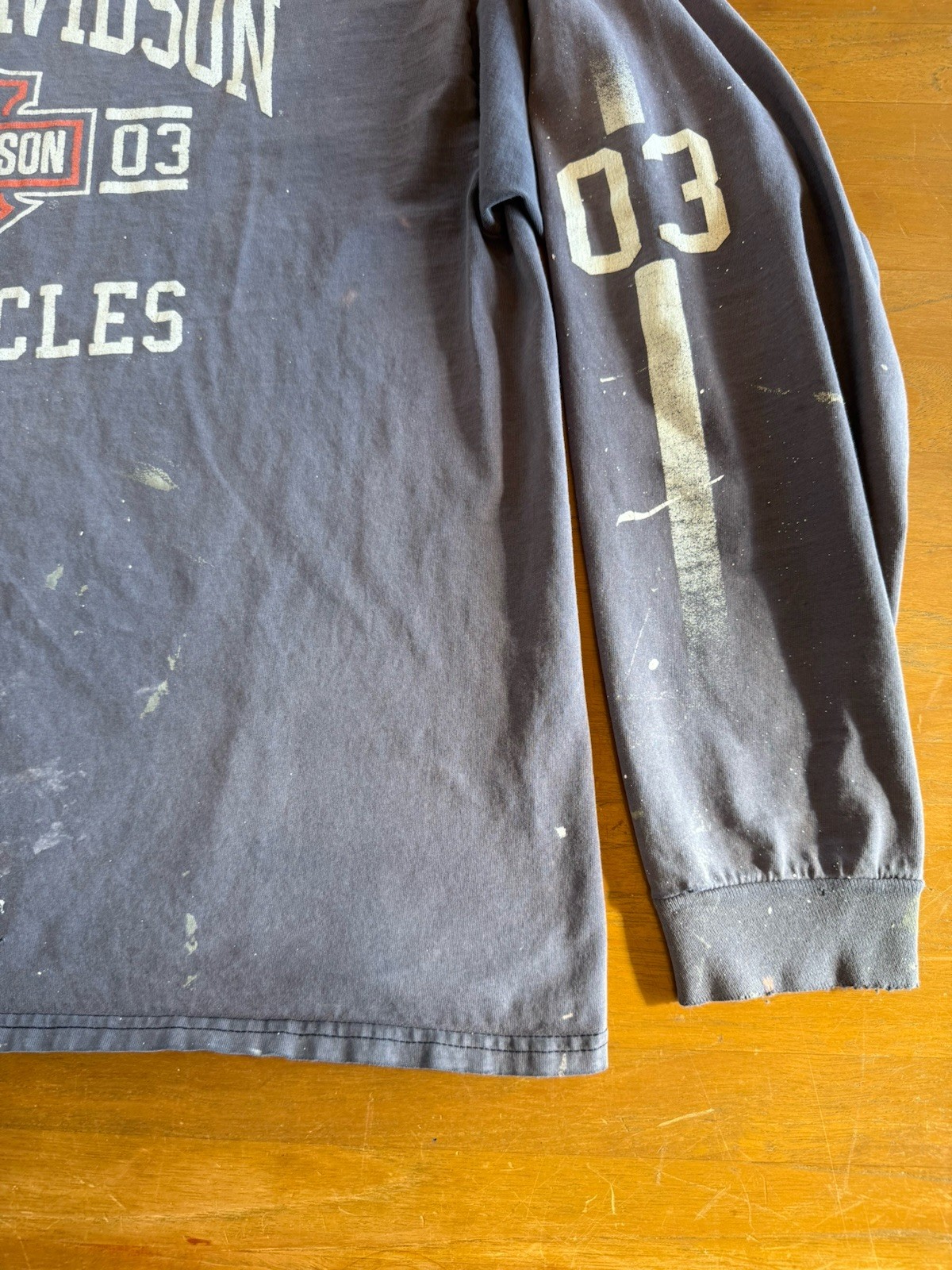 Harley Davidson Motorcycle 03 Distressed Long Sleeve T-Shirt Olympia WA Large