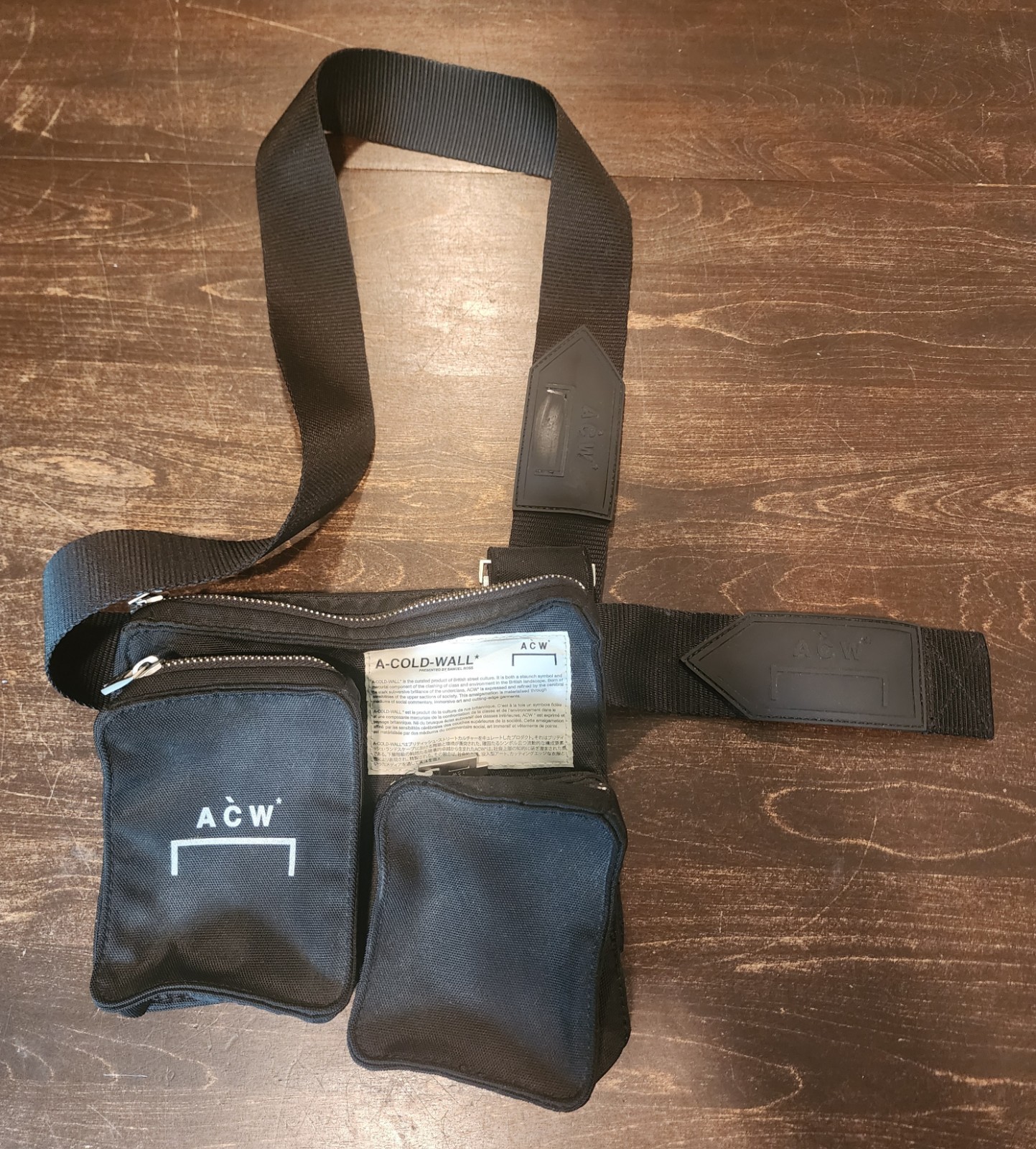 A-Cold-Wall V2 Holster Bag Black Nylon Multi Pockets Adjustable Strap