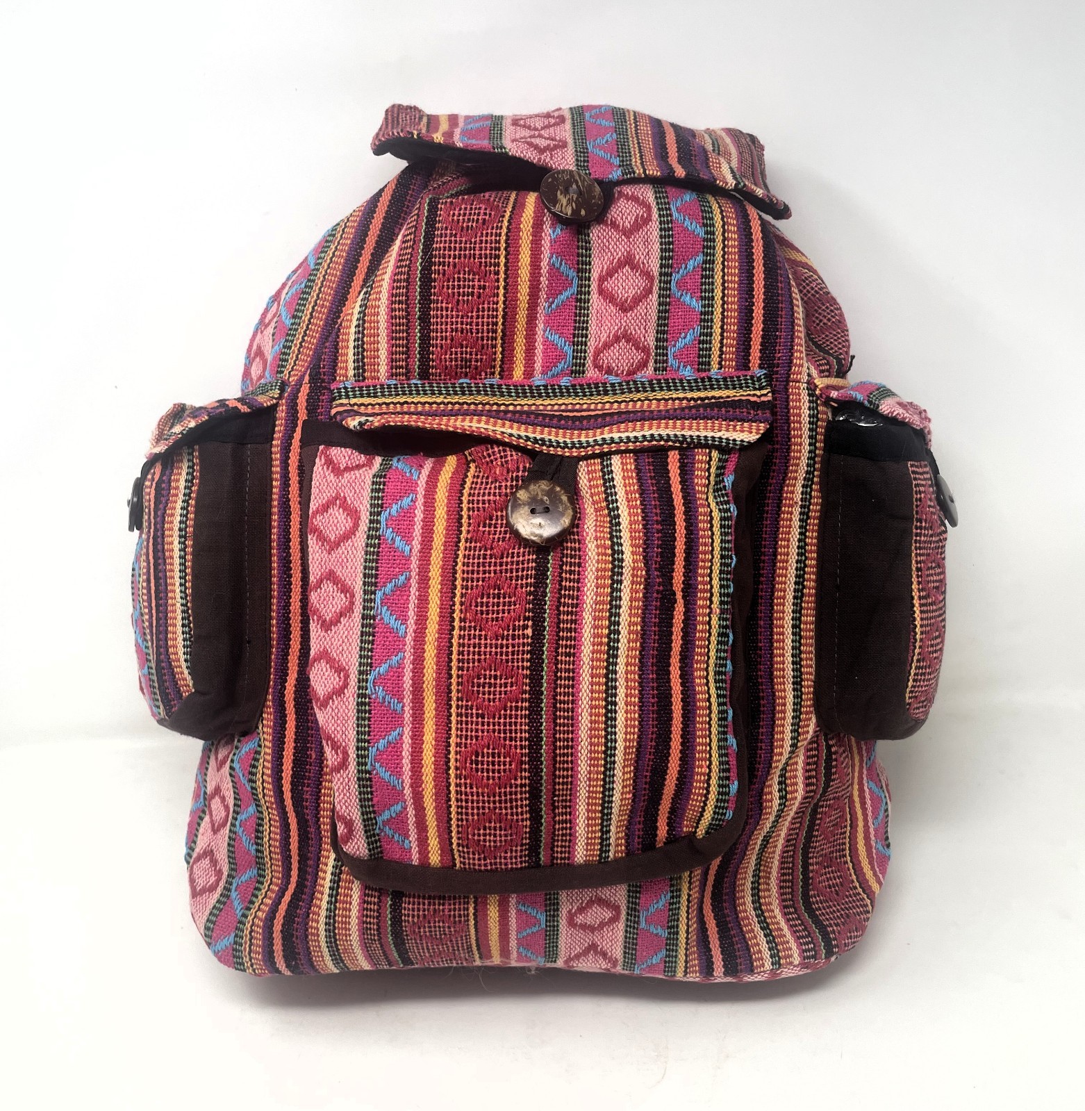 Handmade “Hippied backpack” 100% Cotton Beautiful Colors Design