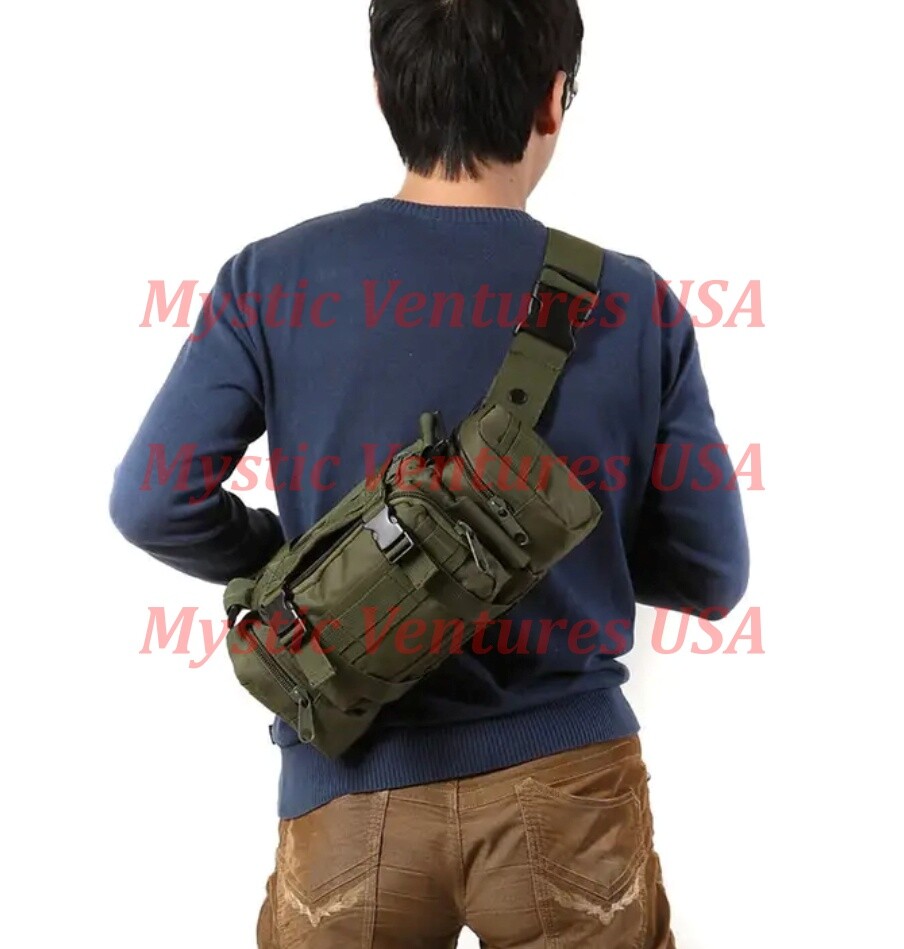 Tactical Military Chest Fanny Shoulder Waist Bag Camo Hunting Molle Camping Pack