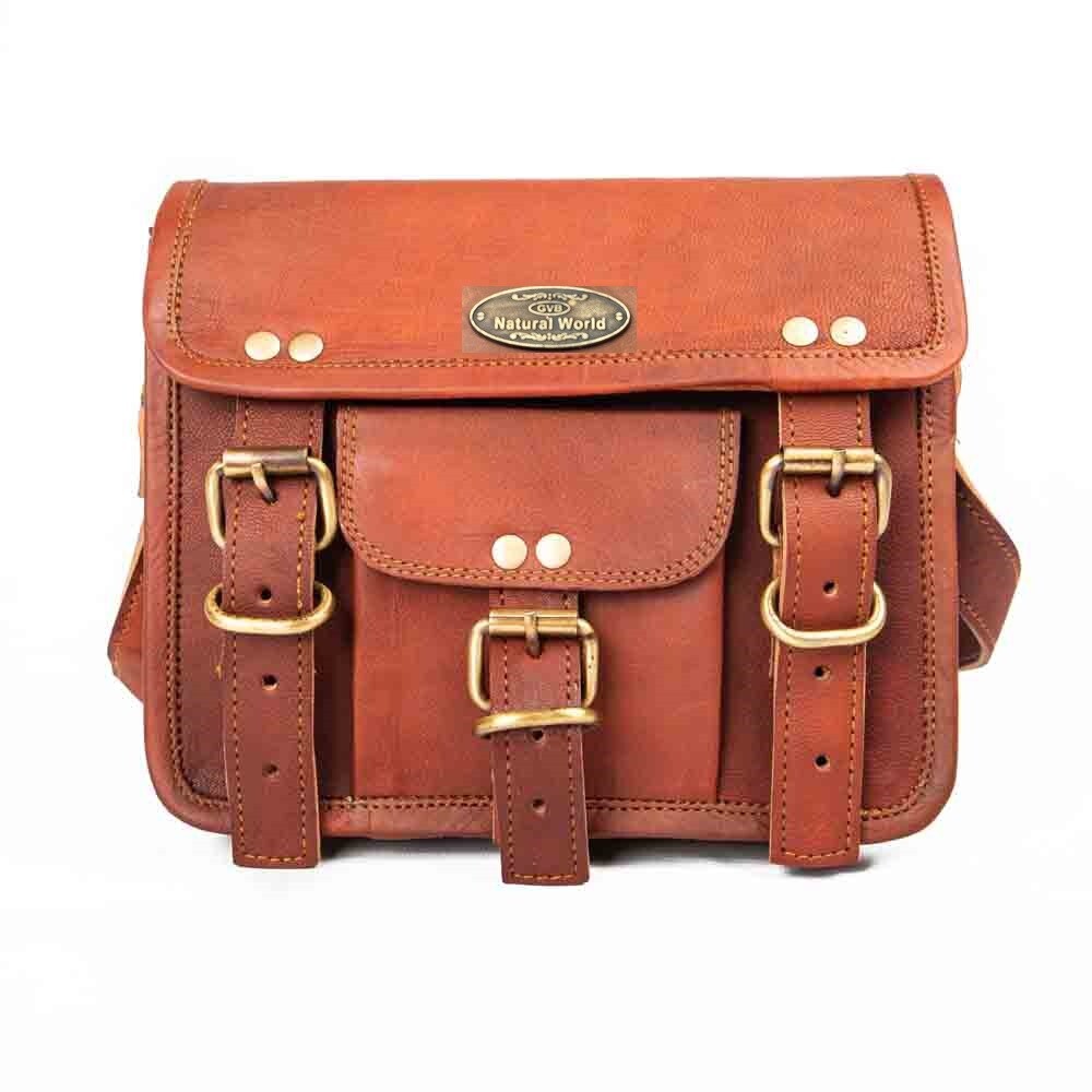 9X11 Inch Vintage Mens Real Leather Handbag Shoulder Bag Satchel Messenger