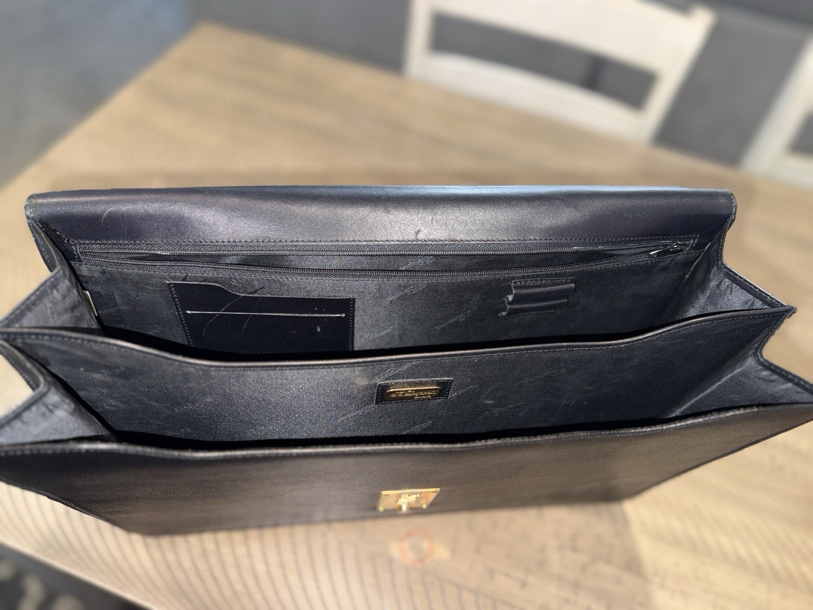 dunhill Black Combination Lock Men’s Briefcase with Inner Dividers