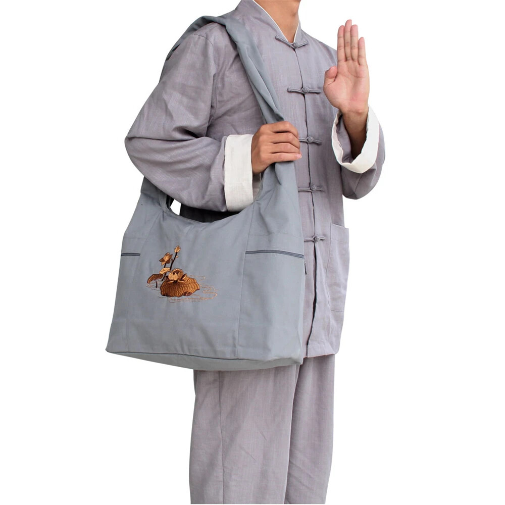 1pcs Buddhist Supplies Monk Pack Shoulder Bag Packages Cotton Canvas Buddha Bags