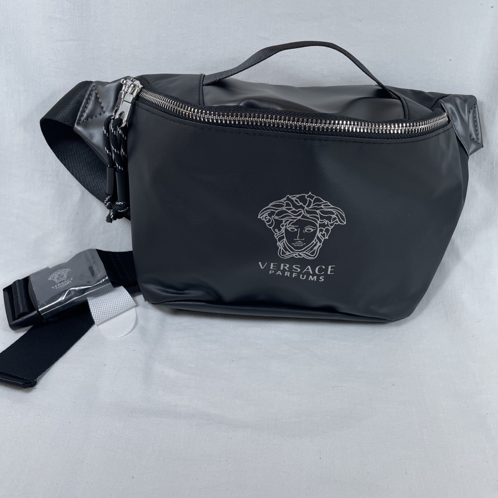 Versace Belt Bag Black Travel Pouch Fanny Pack Crossbody Medusa Designer Unisex