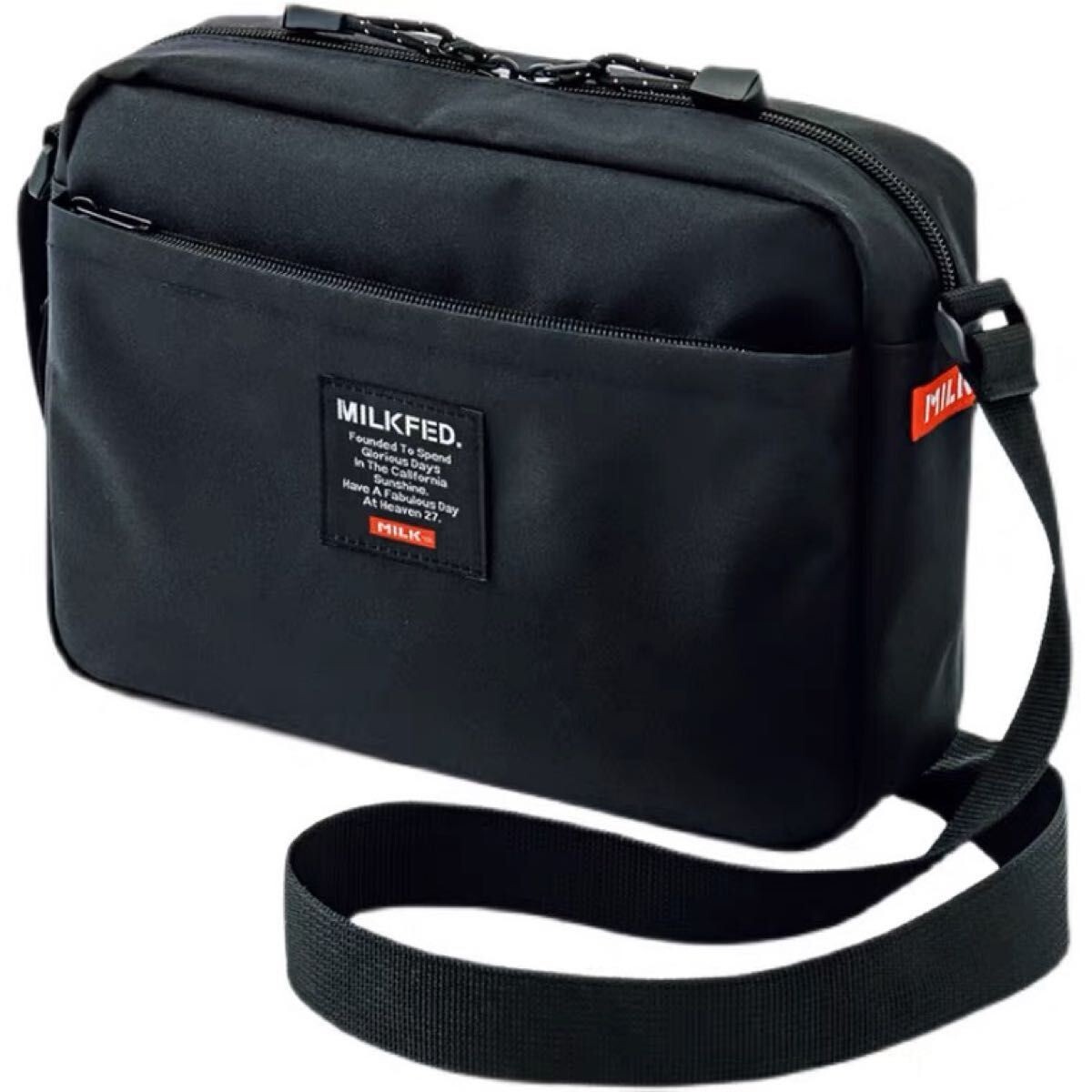 MILKFED 10-pocket shoulder bag W25×H17.5×D7.5cm Novelty black