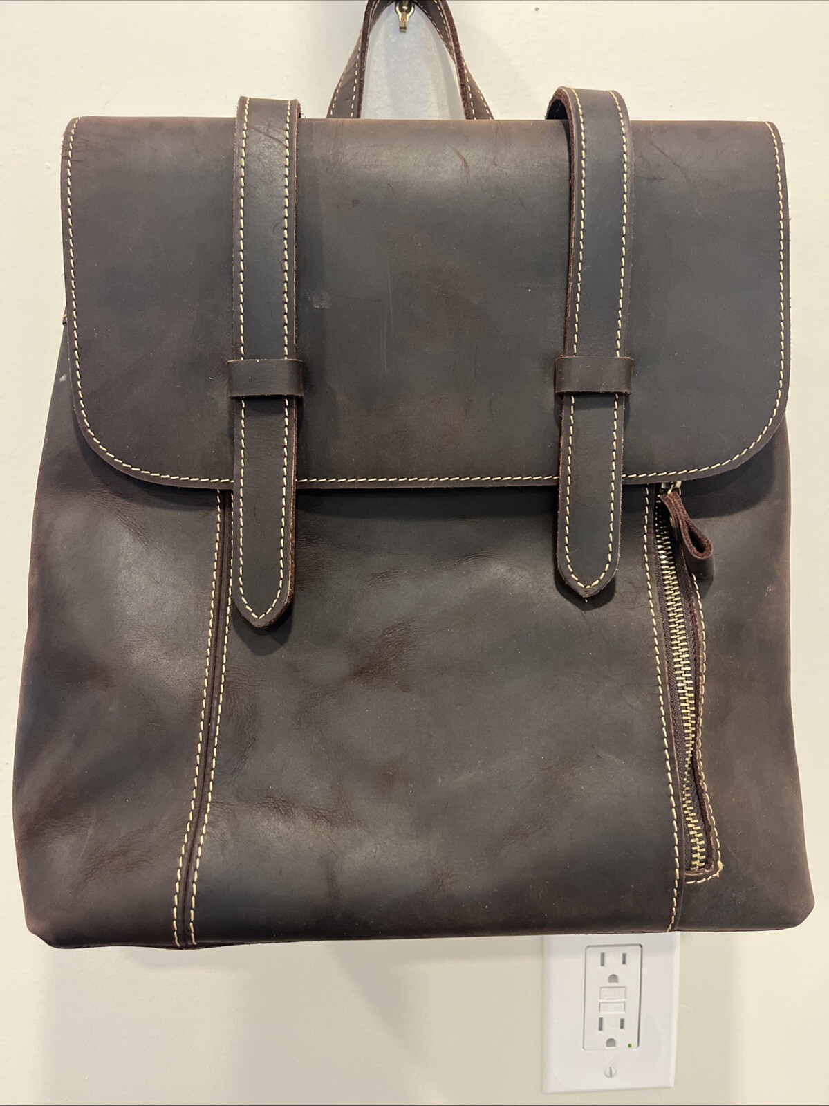 CRAZY HORSE LEATHER BACKPACK TRAVEL LAPTOP MESSENGER BAG