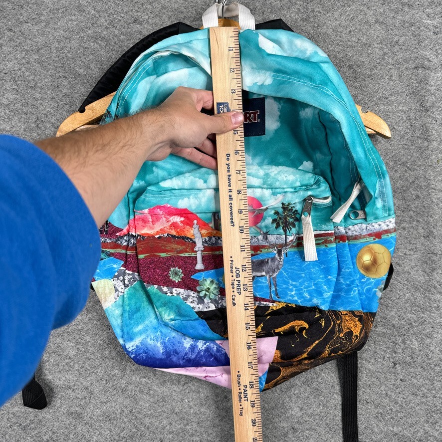 Jansport Backpack School Bag Blue Medium All Over Print