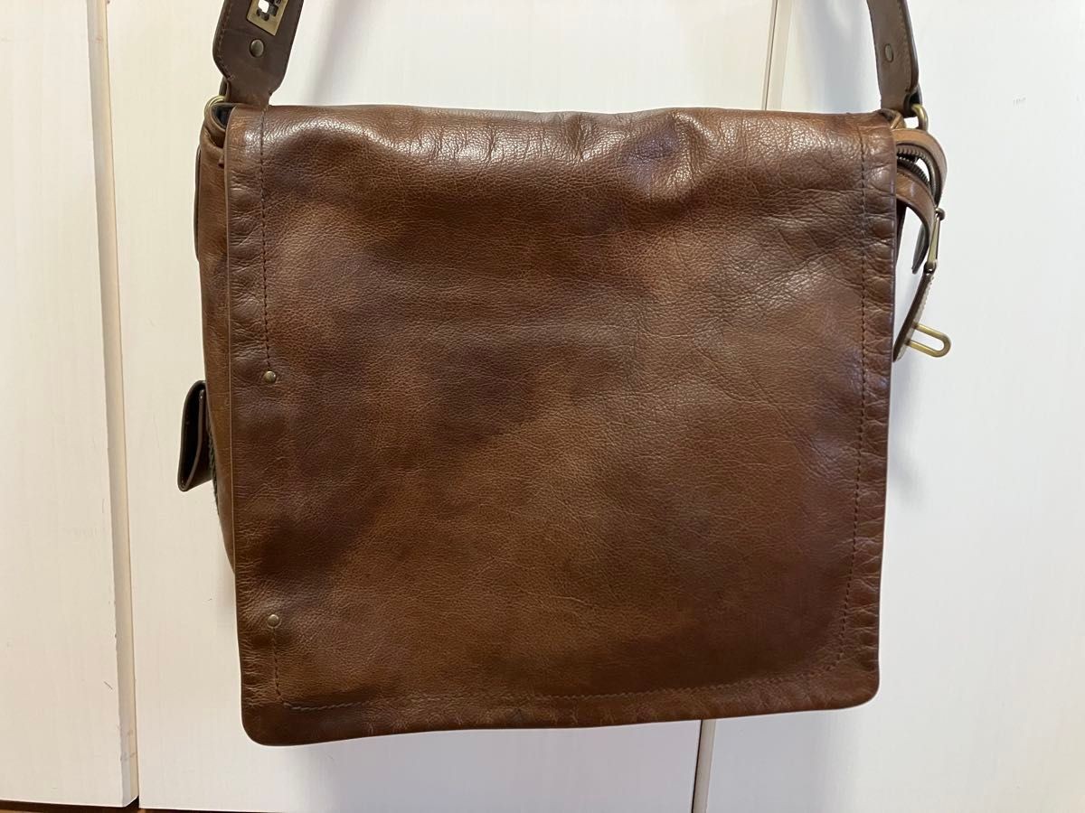 BALLY Men’s Trainspotting shoulder messenger bag Genuine leather brown 39×35cm