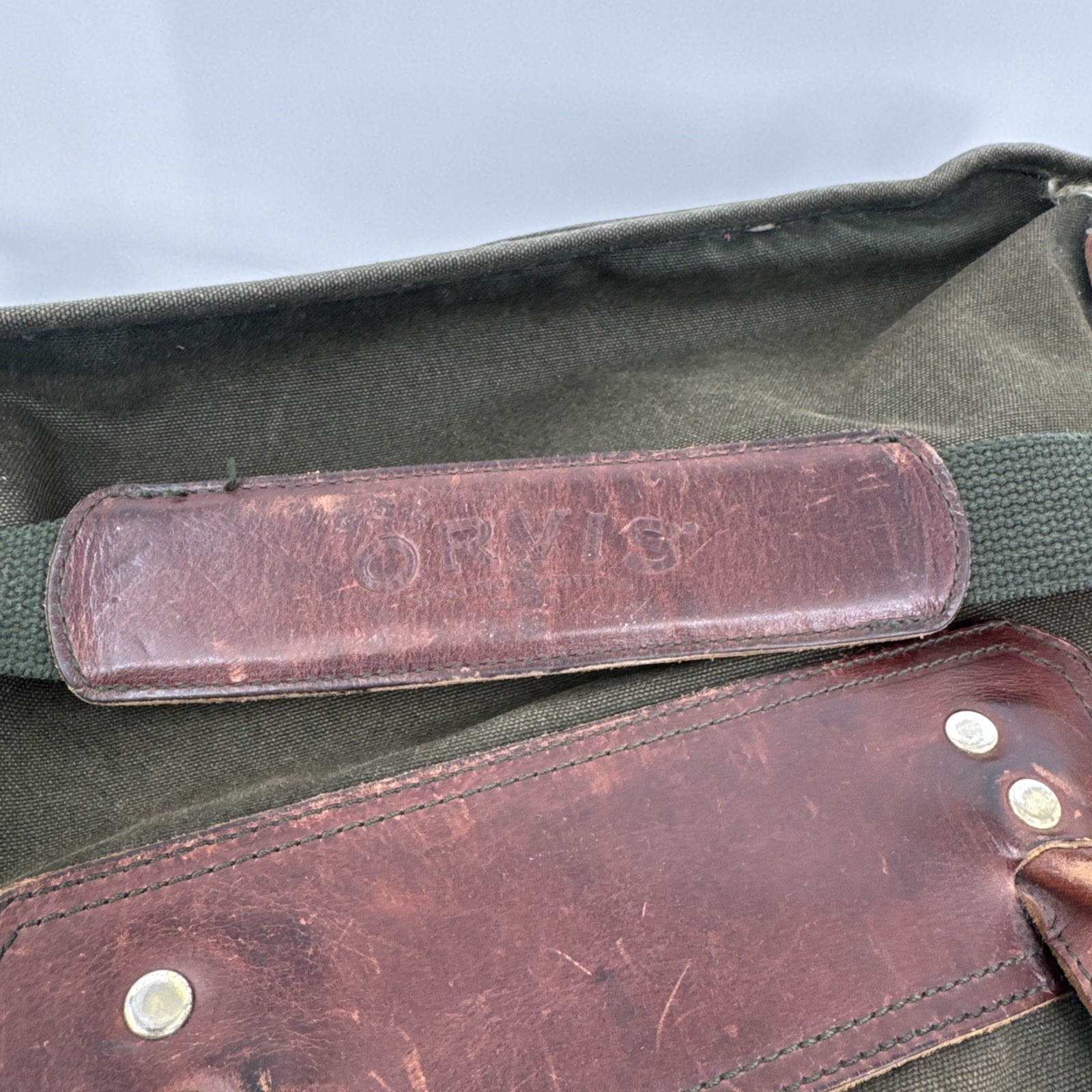 Vintage Orvis Battenkill Canvas Briefcase Messenger Bag With Strap Grunge