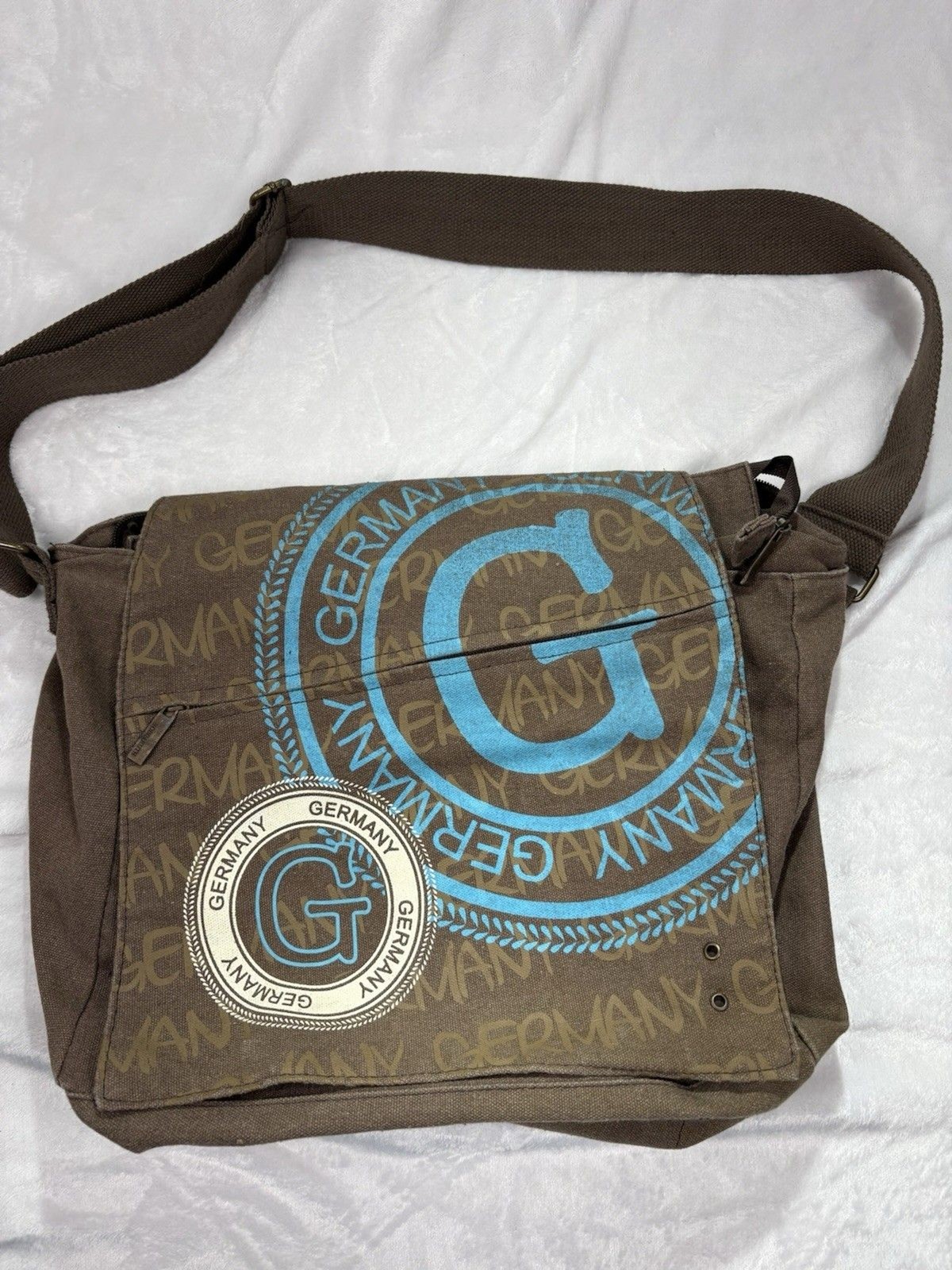 Messenger Bag Germany Brown Laptop Souvenir Travel Man Bag Canvas Robin Ruth