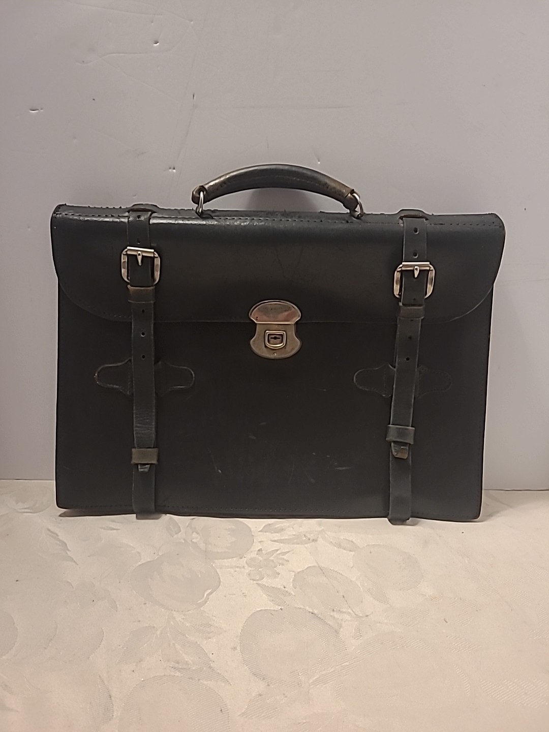 Vintage Genuine Cowhide Brown Leather Briefcase/Attache 15 1/2 x 11 FOR REPAIR