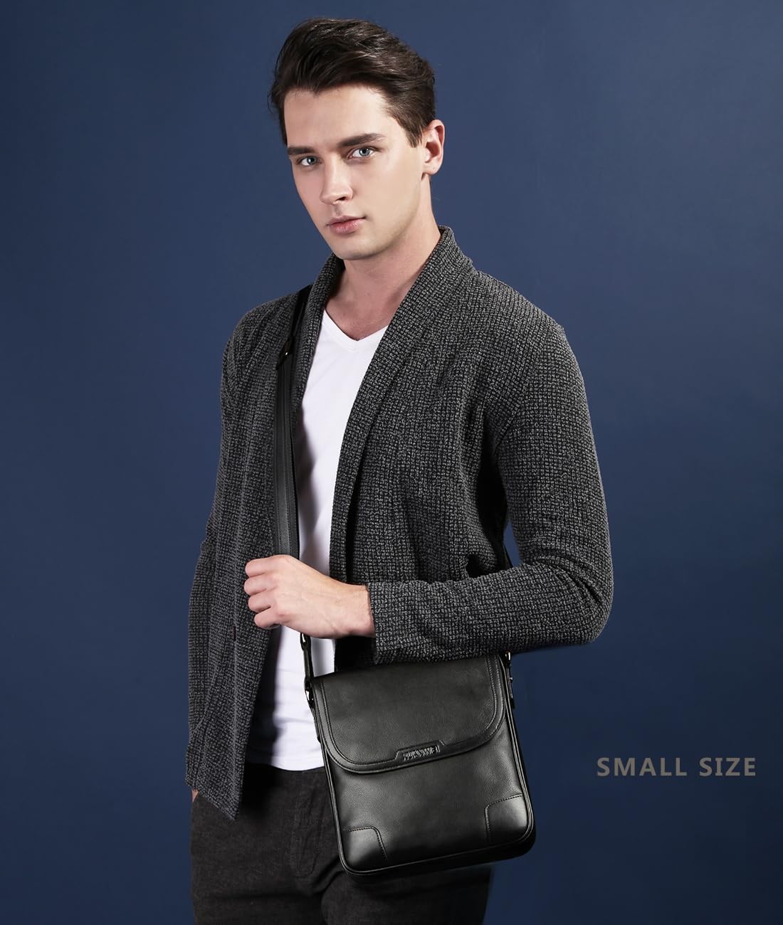 Xuan Wei men’s full grain cowhide messenger bag, high-end messenger bag,