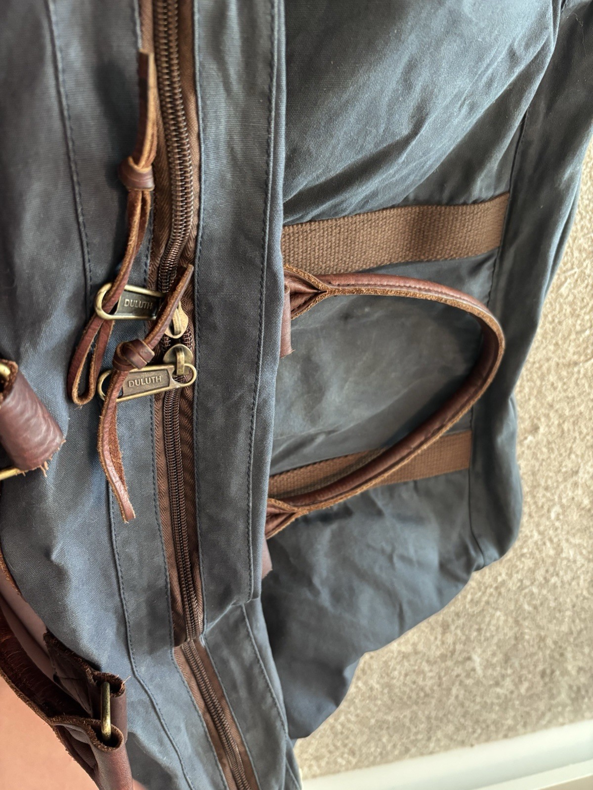 Duluth Trading Co Canvas Oil Cloth Carry On Weekender Duffle Bag *imperfect*