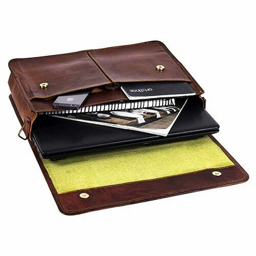 Men’s Genuine Leather Vintage Laptop Messenger Handmade Briefcase Bag Satchel