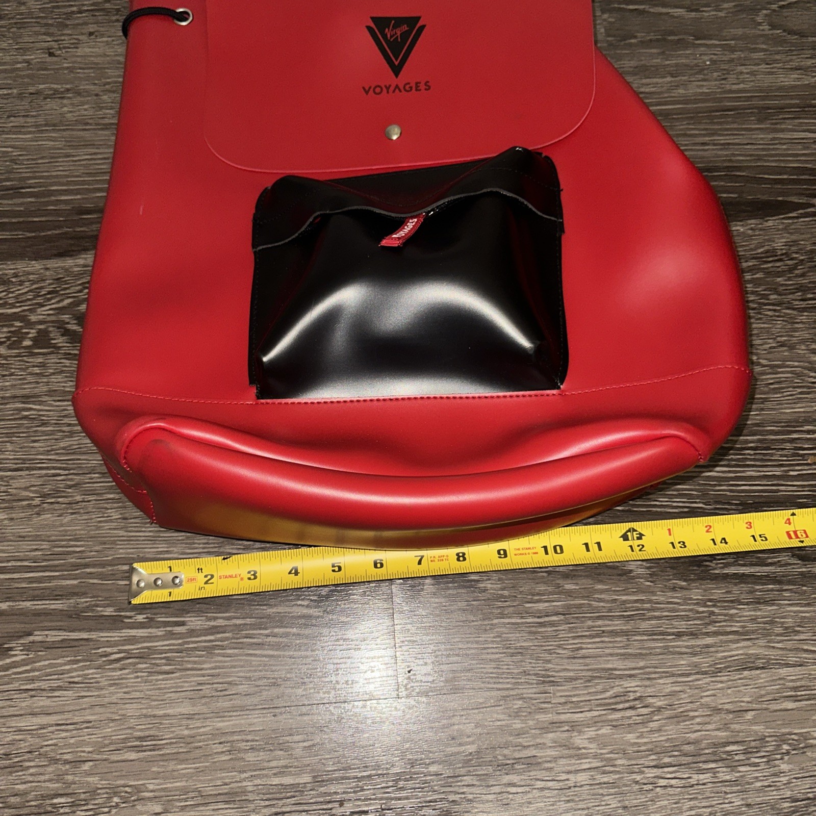 VTG Virgin Voyages Rubber Backpack Leather Look Red Bag Rare High Street Limited