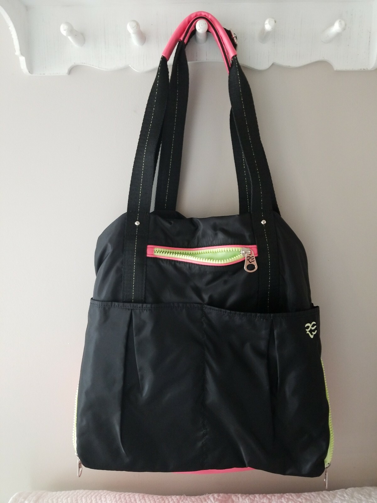 Rare Earth by Stone Mountain Nylon Neon Tote Yoga Gym Bag NWOT $100.00 retail