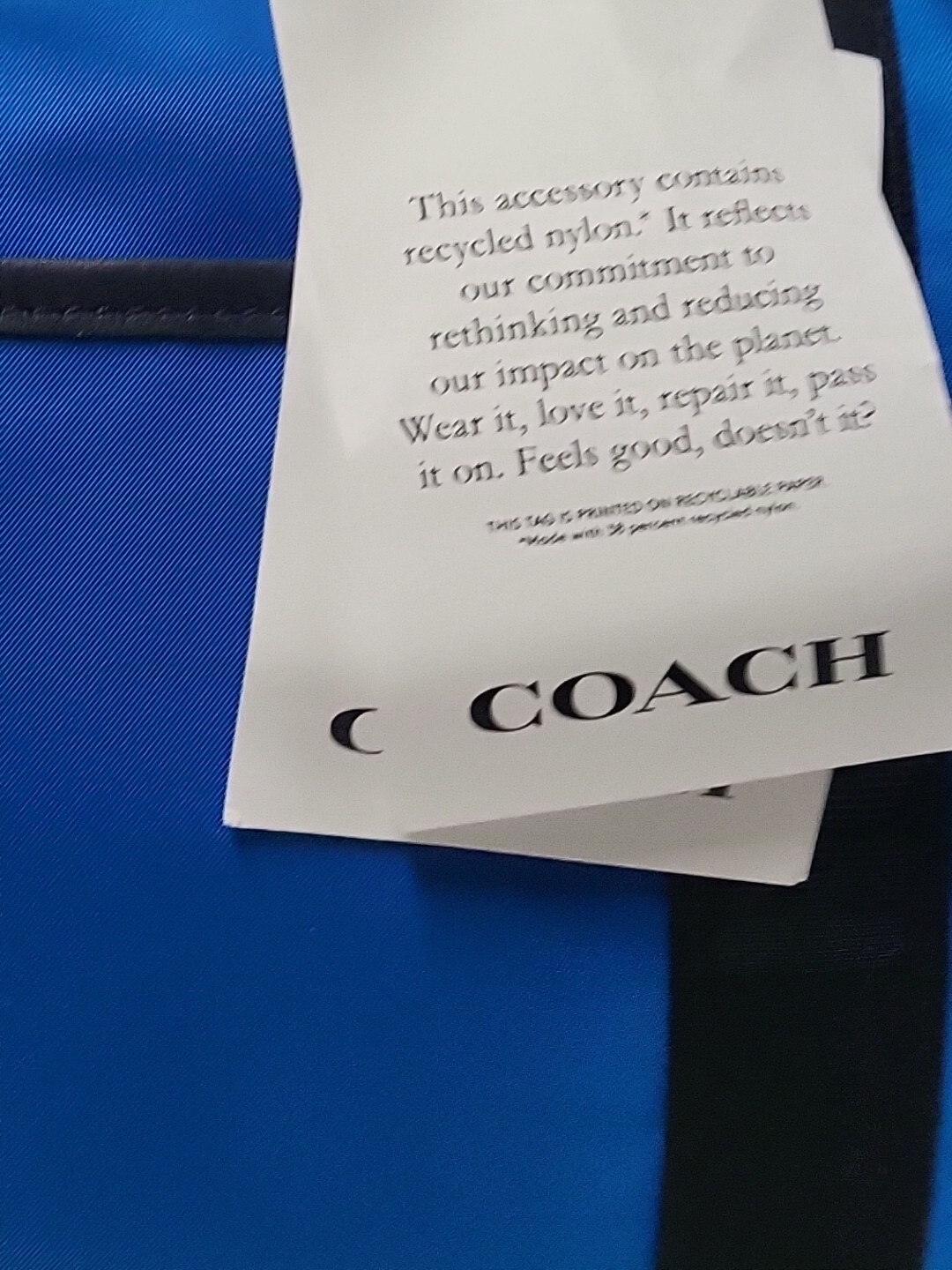 Coach Max Gym Bag Nylon Travel Duffle Bright Blue Black Trim C9835 MSRP $598 NWT