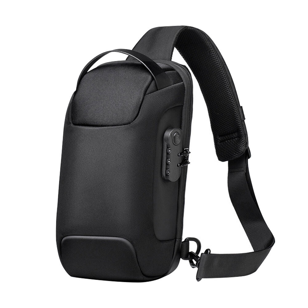 US 1-2 Pcs Sling Backpack USB Port Anti-Theft Men’s Chest Shoulder Crossbody Bag
