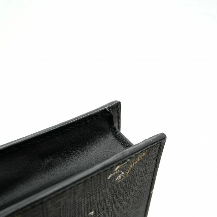 Gucci GG Supreme Tiger Print Clutch Bag Pouch Black PVC Leather Used
