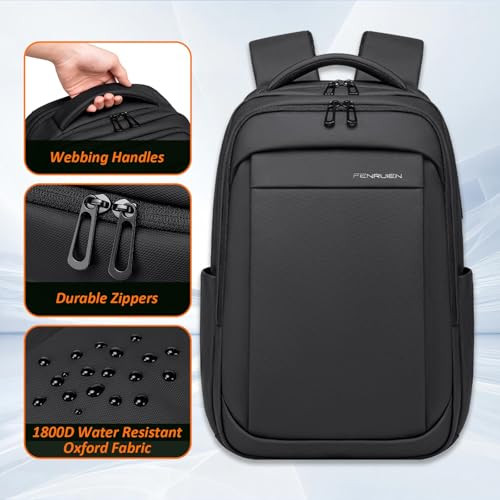 Expandable Travel Backpack for Men, Water Resistant Computer Backpack with