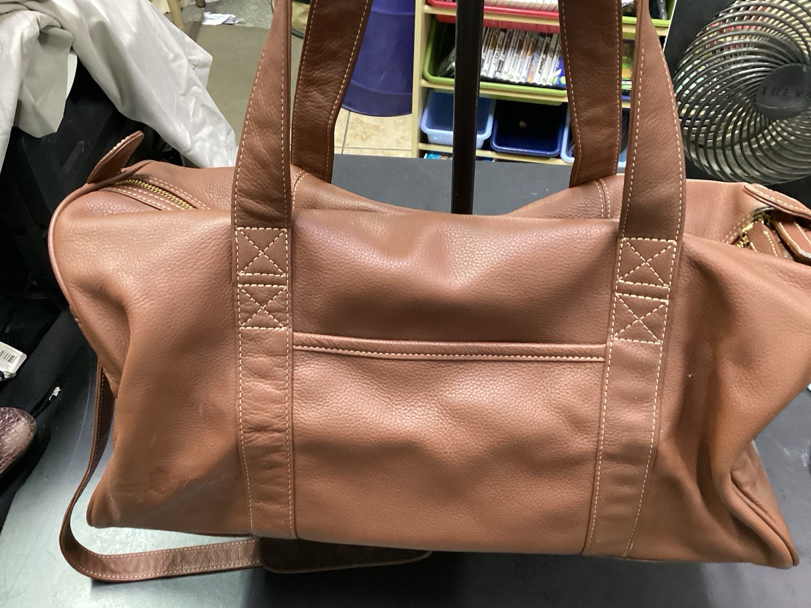 Peter Millar Leather Duffle Bag