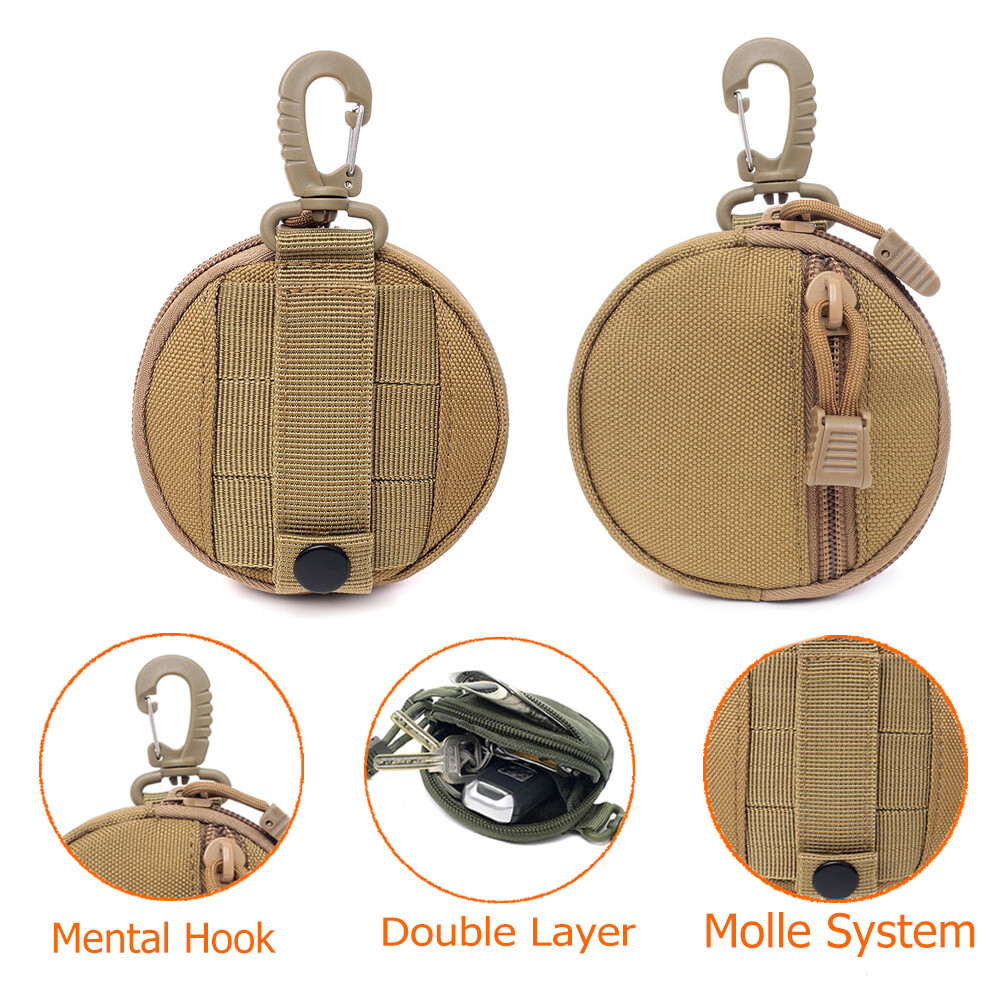 Tactical Wallet Key Pouch Military EDC Mini Coin Purses Zipper Small Waist Bag
