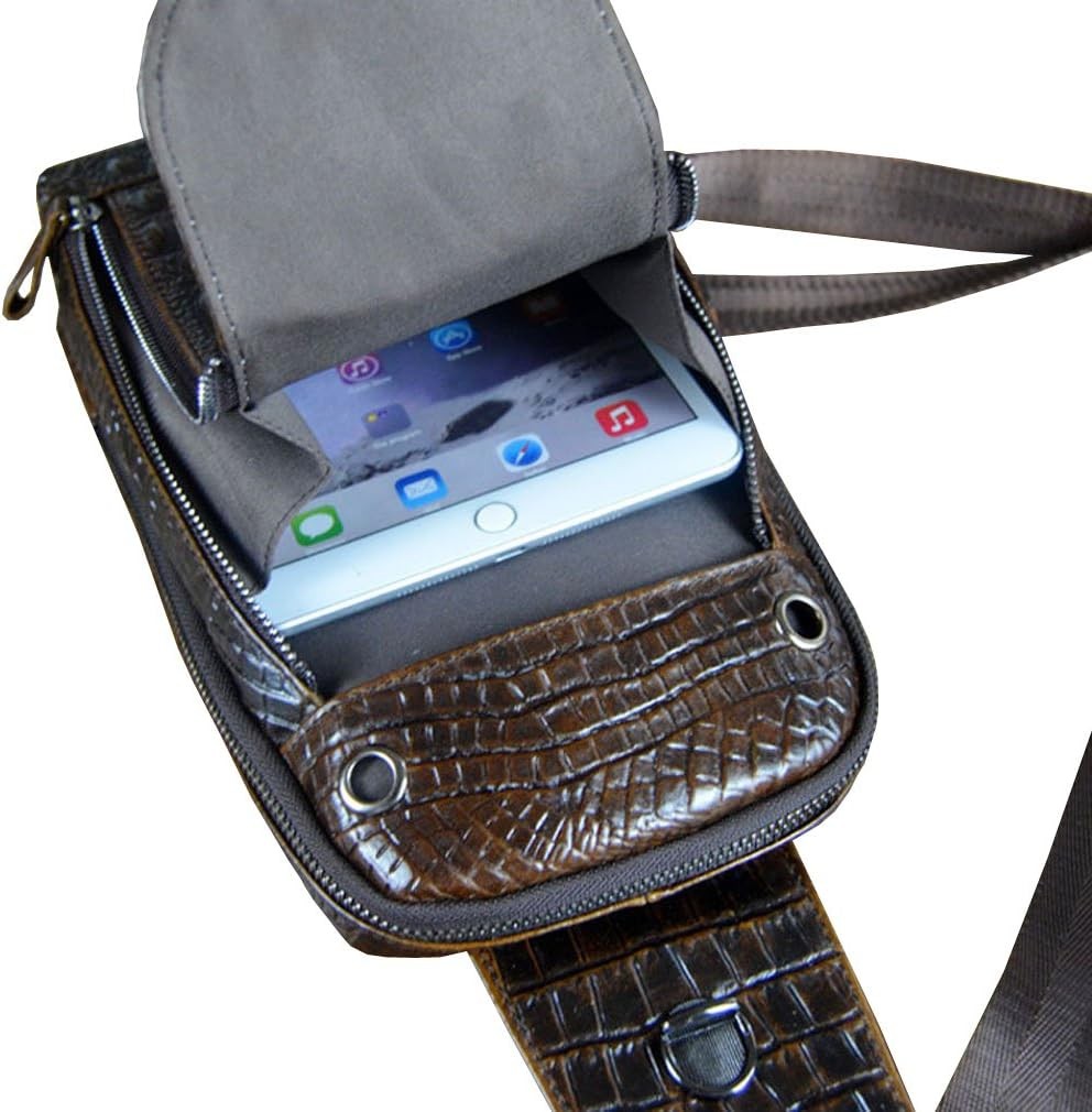Crocodile Genuine Leather Sling Bag Backpack for Men Travel Outdoor Hunting Hiki