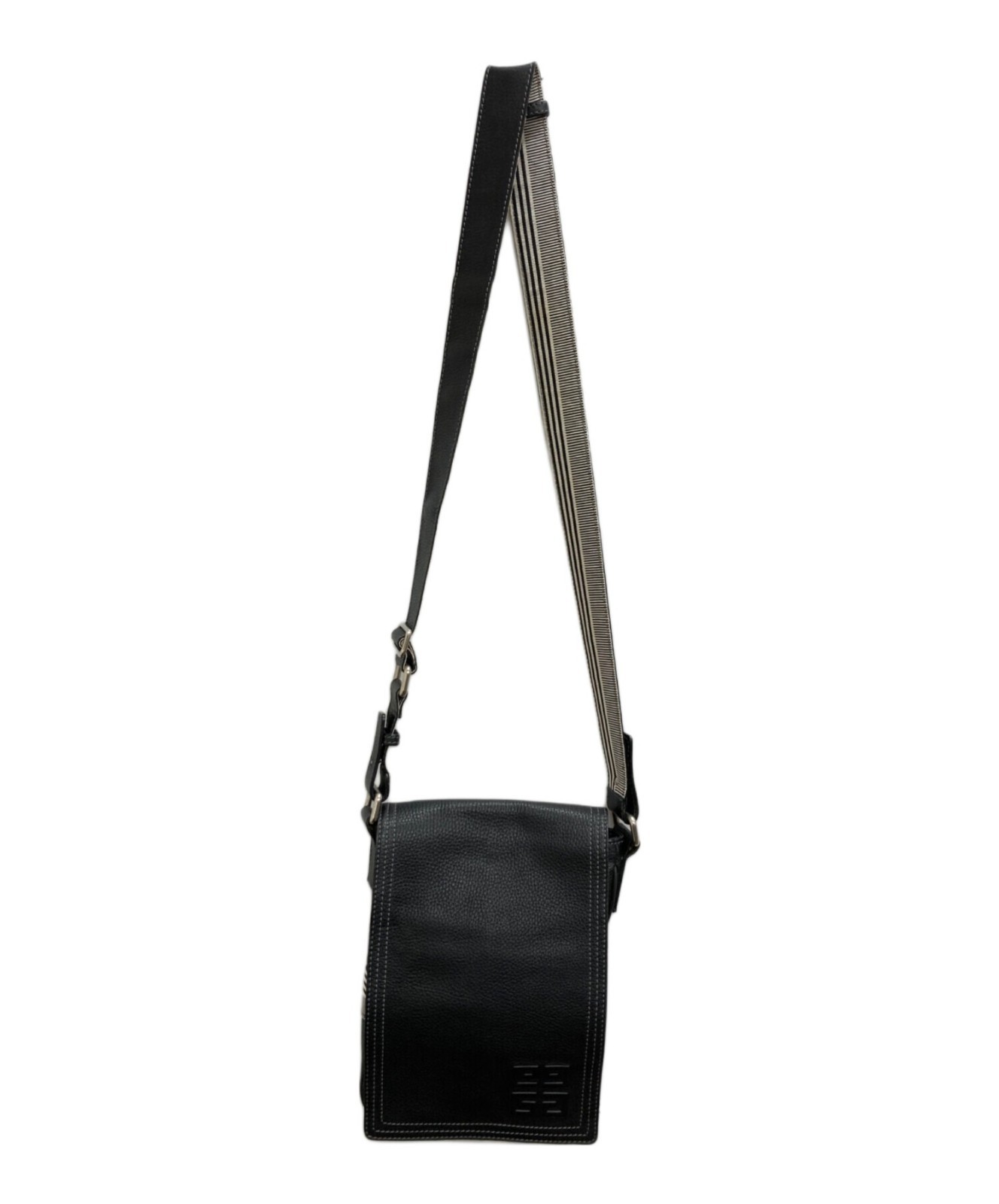 GIVENCHY Authentic Logo Embossed Shoulder Bag Black Crossbody Messenger Bag