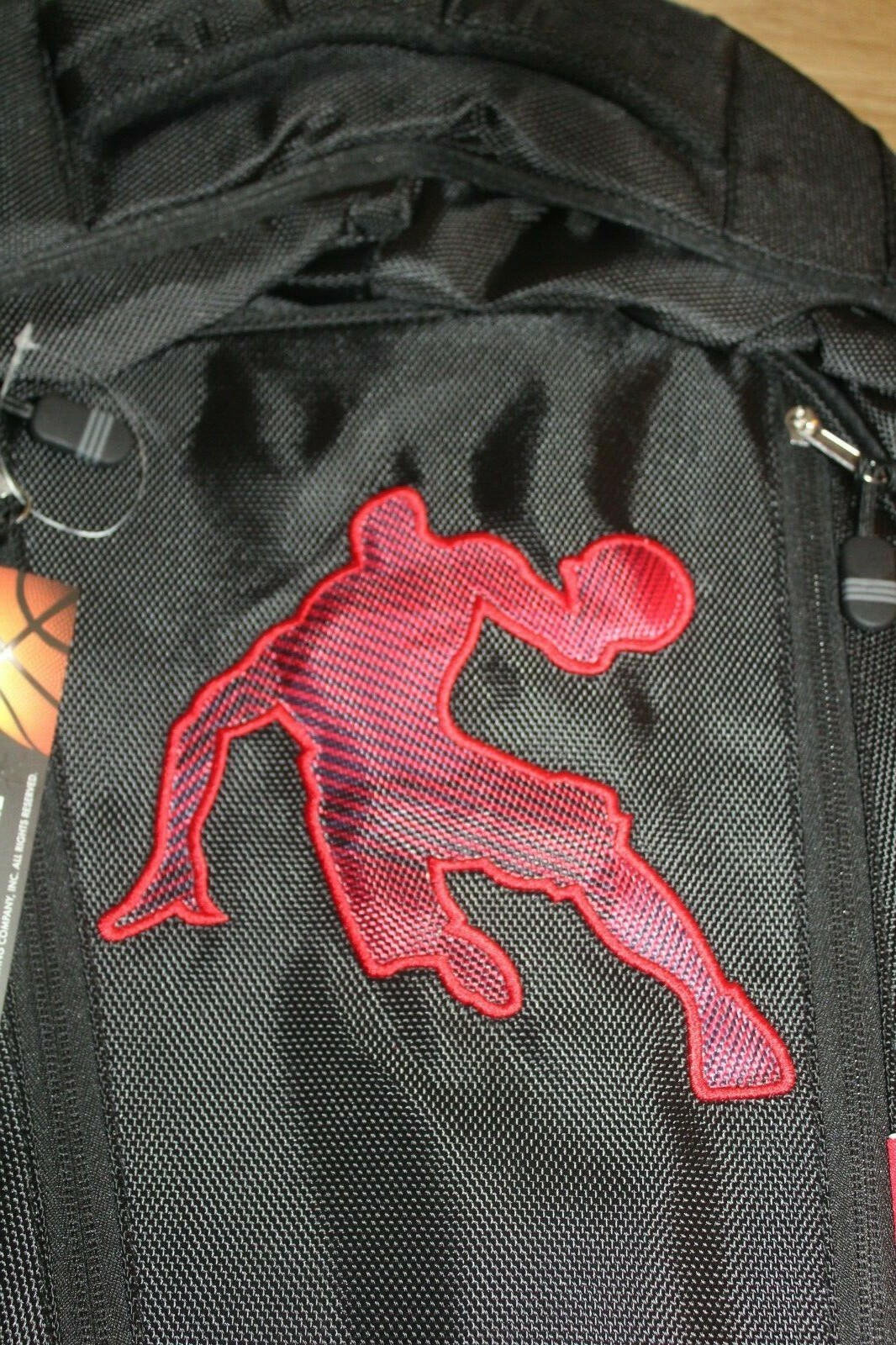 AND1 Black/Red Basketball Backpack Supports Up To 50lbs Laptop Sleeve 4 Book Bag