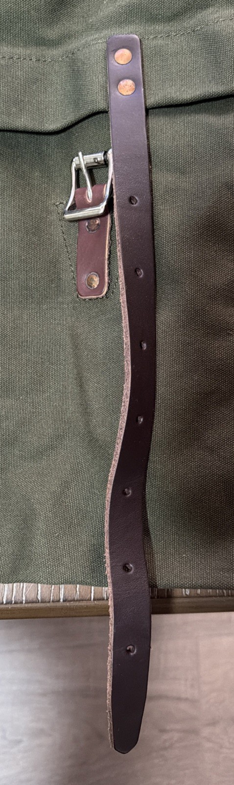 DULUTH PACK #51 Utility Backpack Olive Canvas w/Brown Leather Trim Adjustable