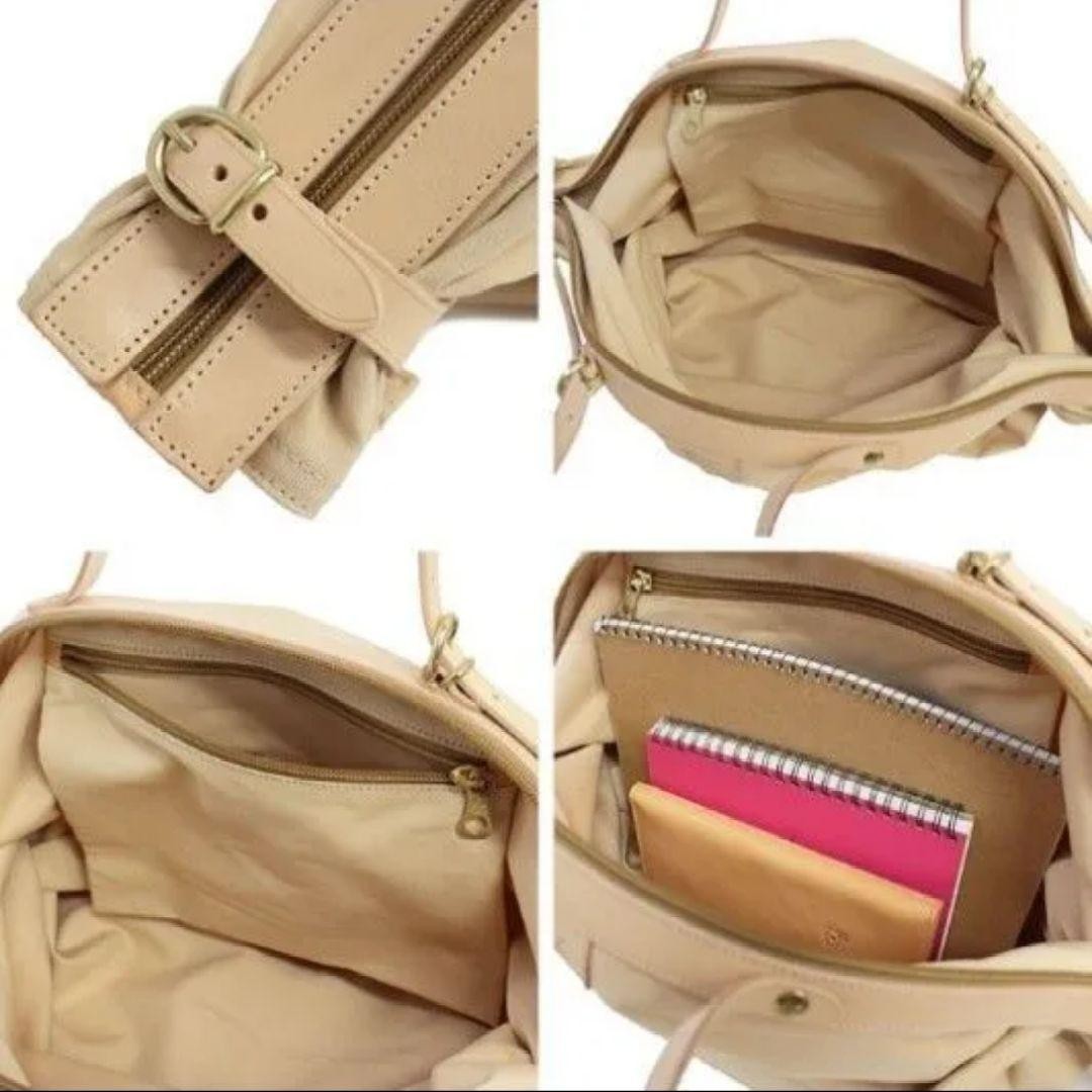 ILBISONTE Candy Bag Large Canvas Leather 3Way Tote Caramel/Nume BNIB