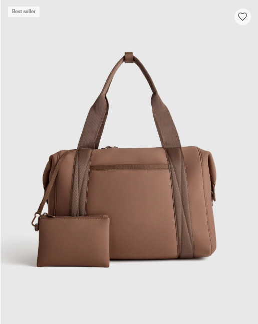 NWT QUINCE ALL DAY NEOPRENE DUFFLE TRAVEL DUFFEL BAG TRAVEL ESPRESSO MSRP $102