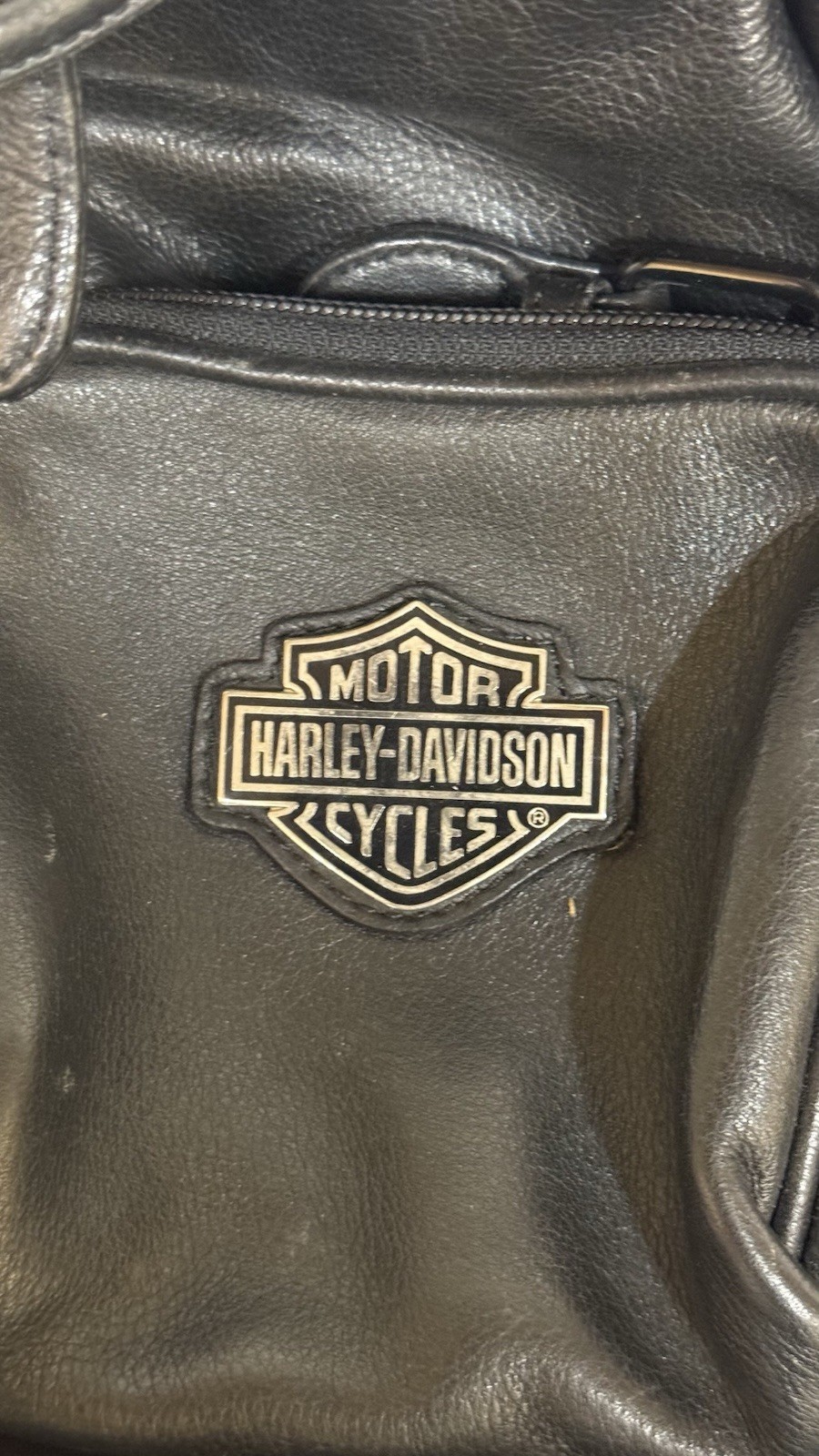 Harley-Davidson Black Drawstring Backpack w/ Buckle Zip, Pockets, Biker