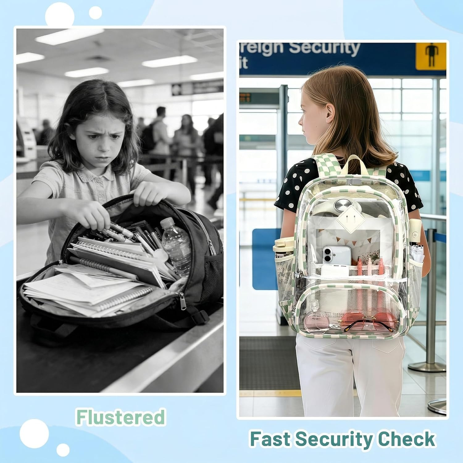 Clear Backpack Heavy Duty, Transparent School Backpacks Large See through Bookba
