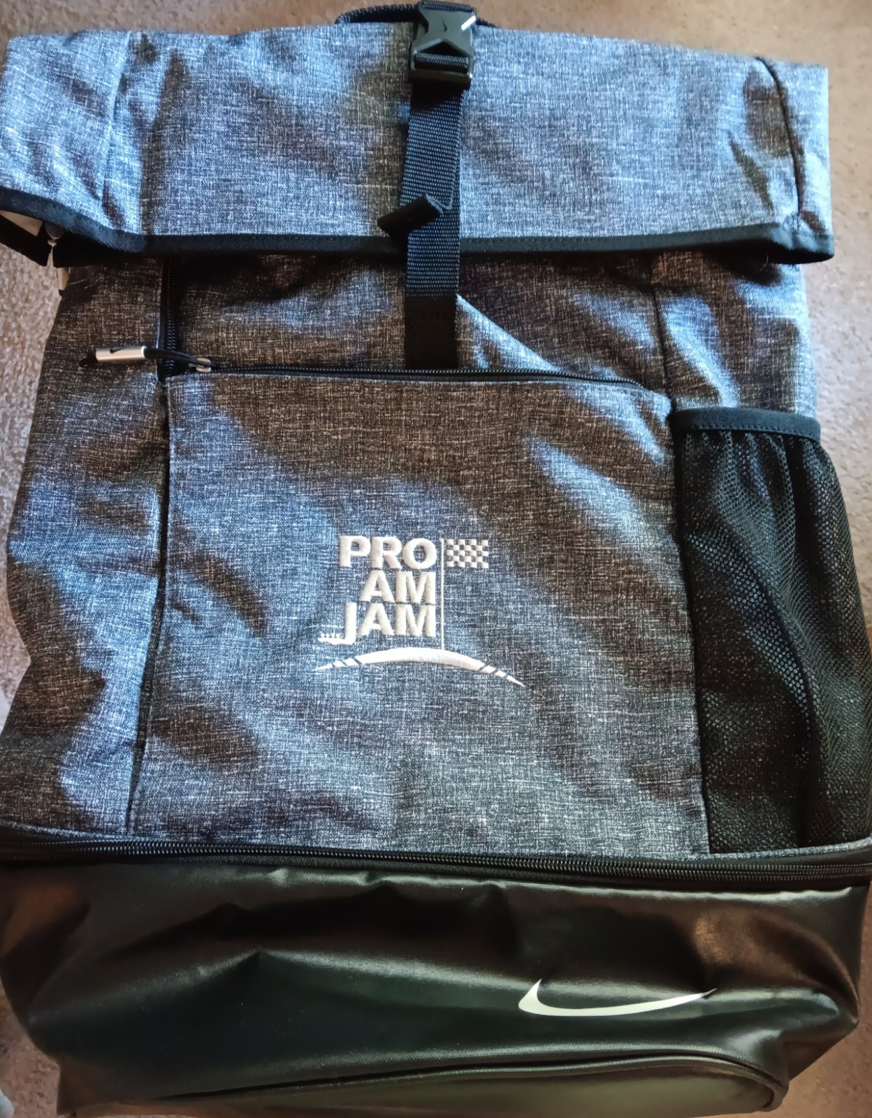New Elite Sport III Golf Backpack Pro Am Jam Bag Black Heather Roll Top XL