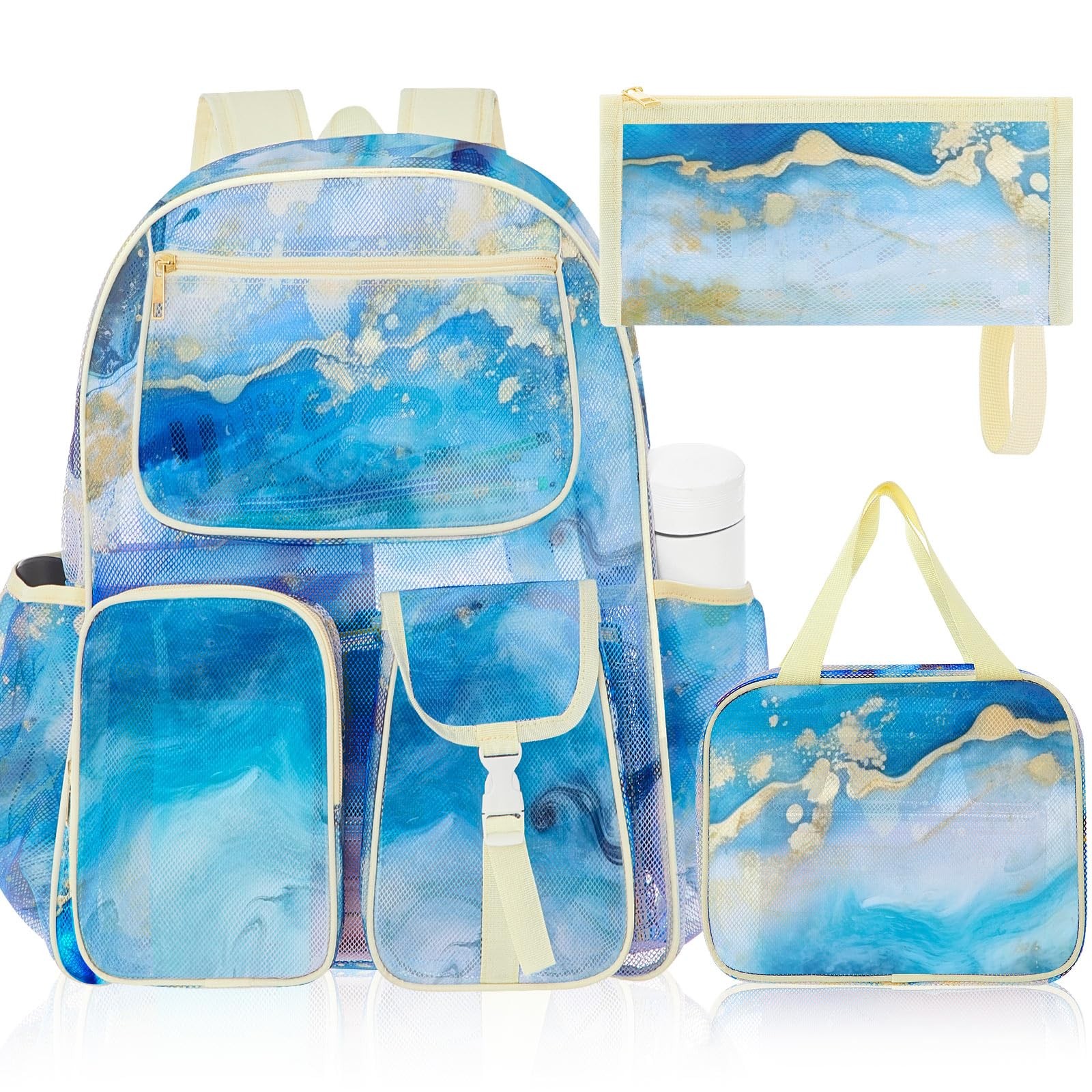 3 Piece Backpack Set with Pockets, Durable Backpack, Lunch Bag, Organizer