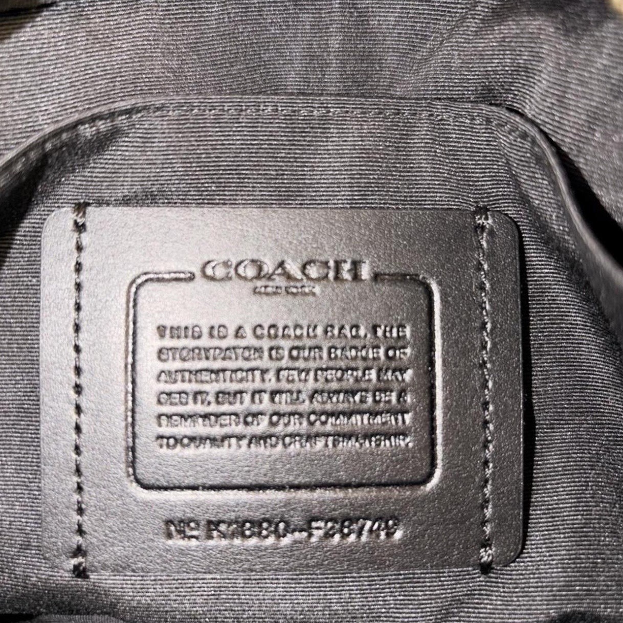 Coach Men’s Black Gray Logo Crossbody Bag Zip Shoulder Strap Casual Designer