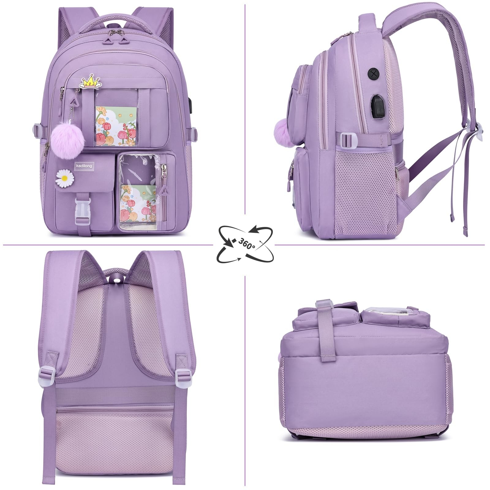 kadilong Cute School Backpack Bookbag for Girls,Laptop Bag Back Pack for Wome…