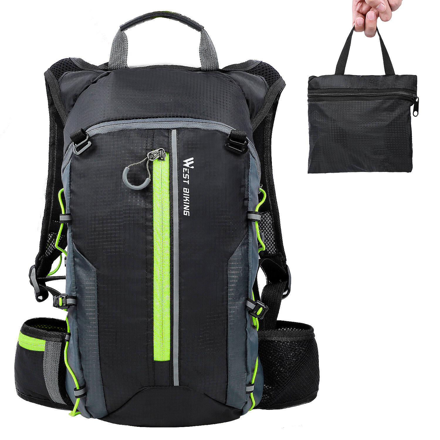 WEST BIKING Waterproof Mini Bag Hard Shell Sports Cycling Backpack Black Smooth