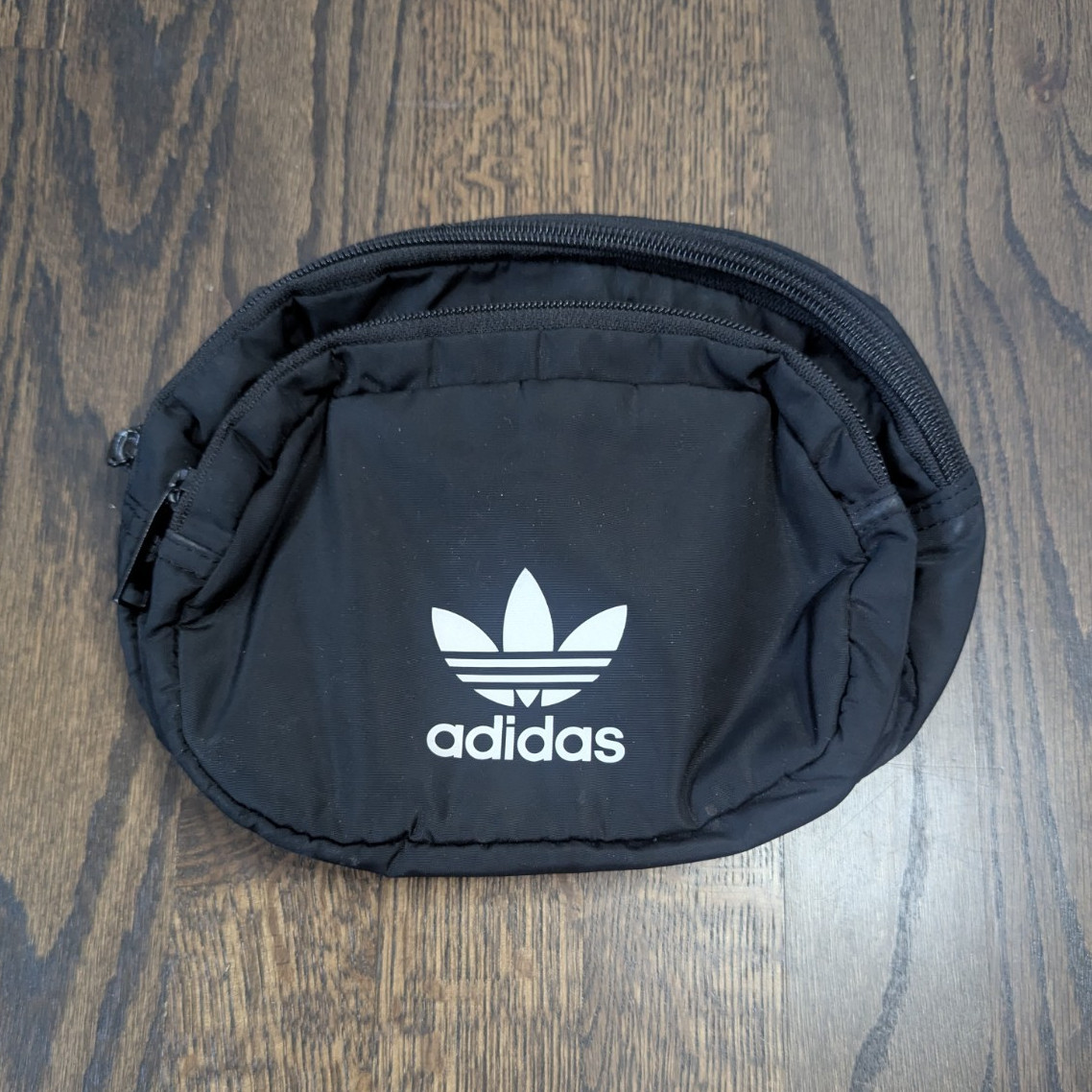 adidas Black Trefoil Logo Belt Bag Fanny Pack Small Zip Adjustable Strap