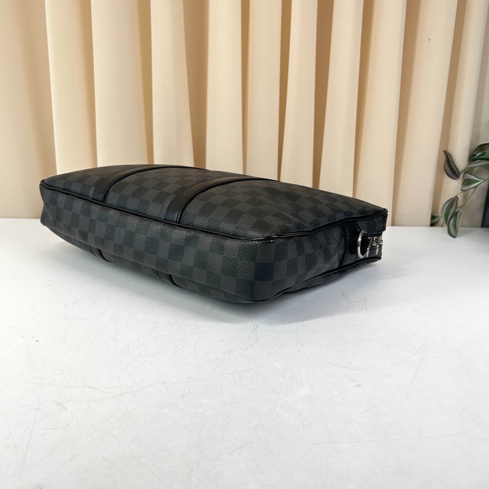 Louis Vuitton Damier Graphite Porte-Documents Briefcase Black Auth