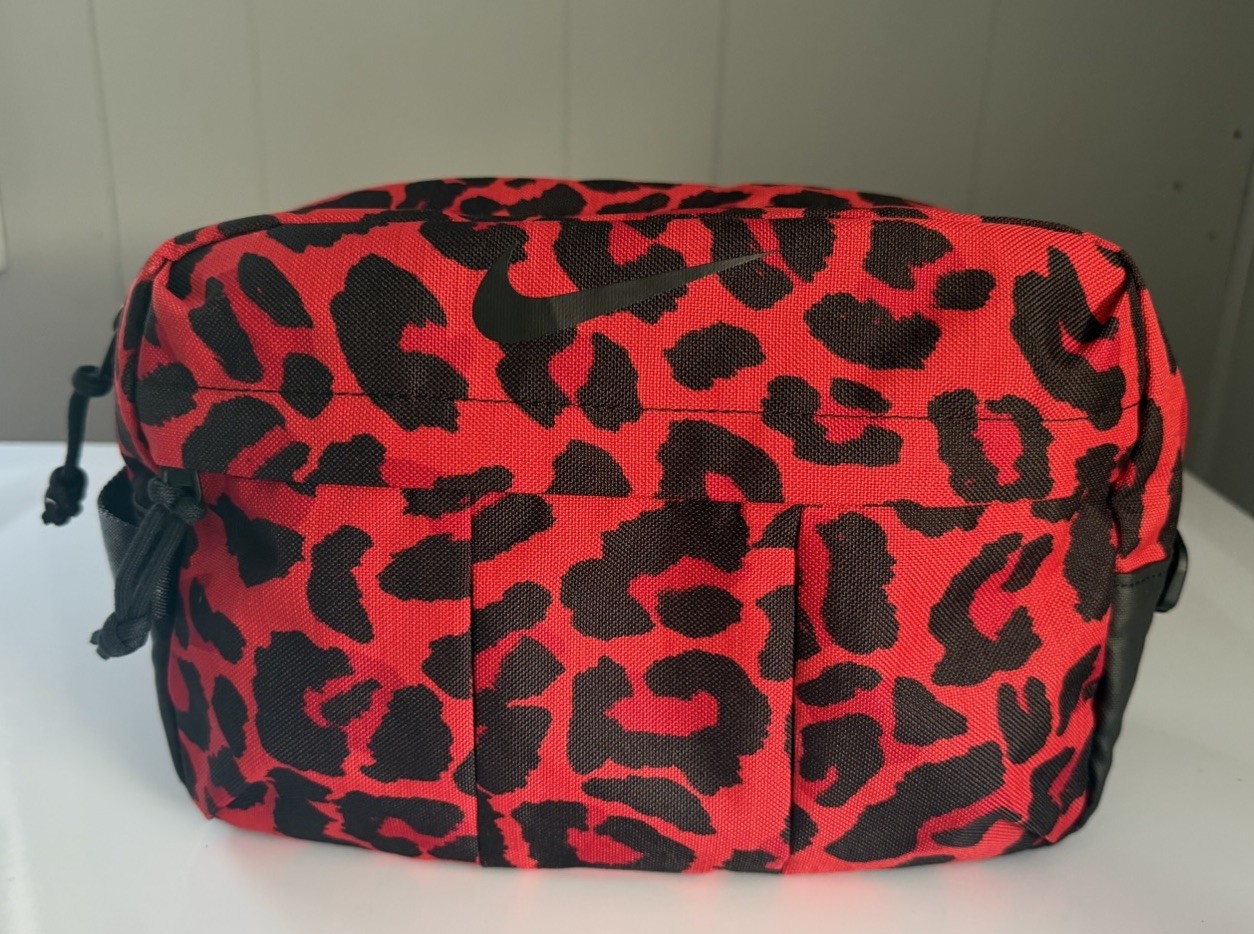 Authentic *NIKE* Toiletry Utility 9L Bag *Leopard Print Red Black* NWOT!