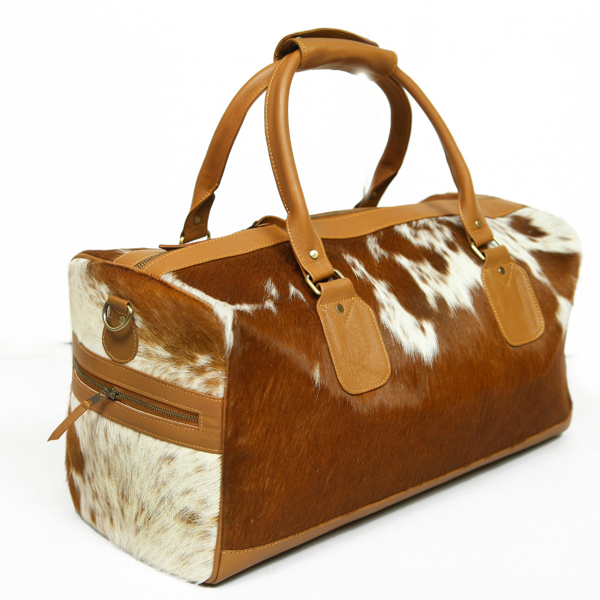 Customised Sheep Hide Leather Duffle Bag-Business Travel/Weekend Luggage Gym Bag