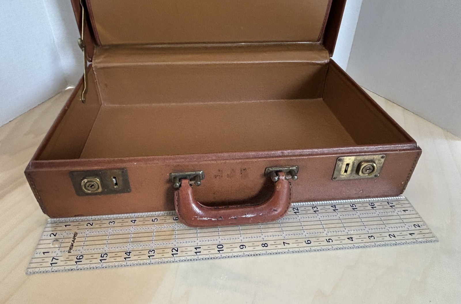 Cheney Vintage Attaché Briefcase, Hard Sided, Very Sturdy, File Holder Inside