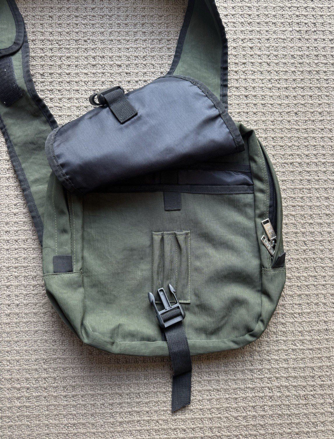 Y2K Stussy Cross Body Shoulder Bag Single Strap Side Green Appendix Stussy Troop