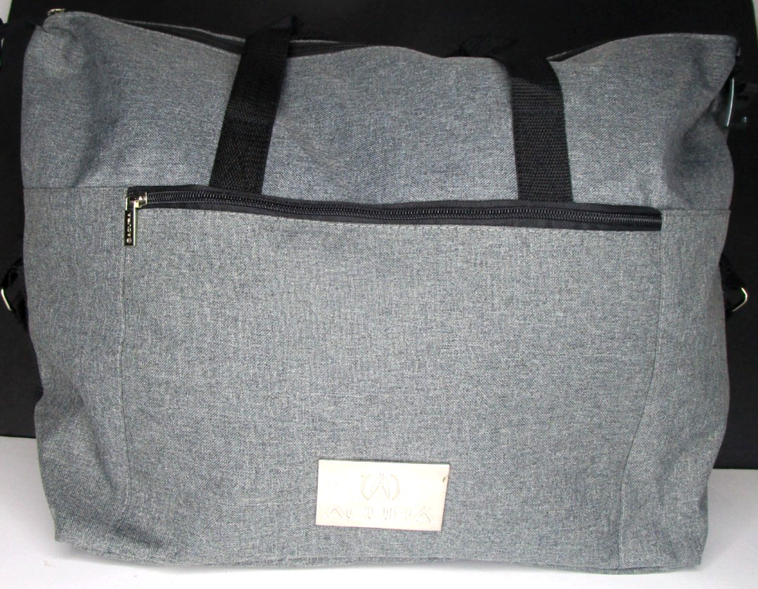 NEW~ACURA Gray/Black Silver Logo Messenger Bag Crossbody/Double Handles~20″x14″