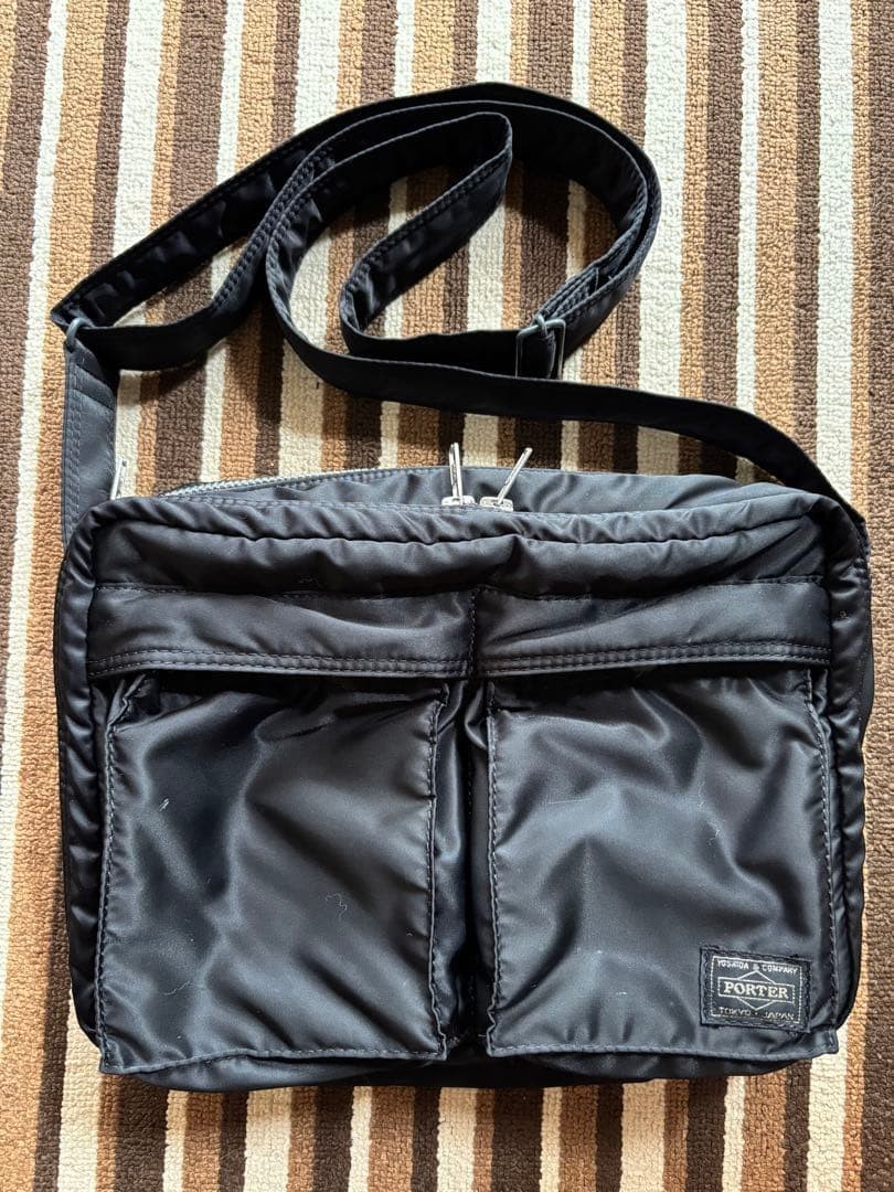 PORTER Yoshida Tanker Shoulder Bag L Black Made in Japan Authentic