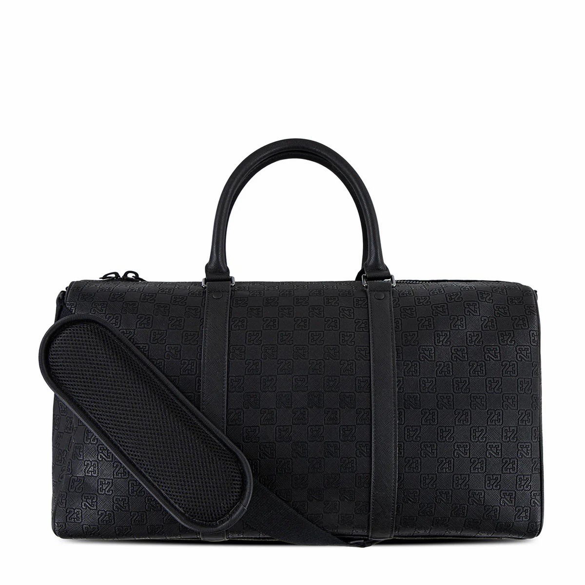 Nike Air Jordan Monogram Leather Duffle Bag Black Silver MM0987-023