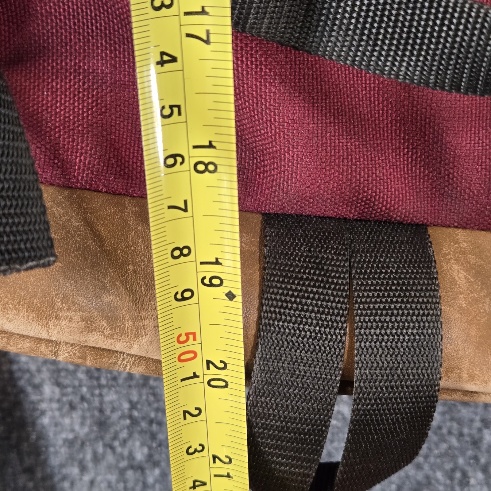 Vtg 90s JanSport Leather Bottom Backpack Hiking Pack Gorpcore Made in USA Maroon